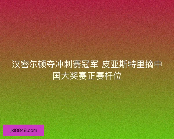 汉密尔顿夺冲刺赛冠军 皮亚斯特里摘中国大奖赛正赛杆位